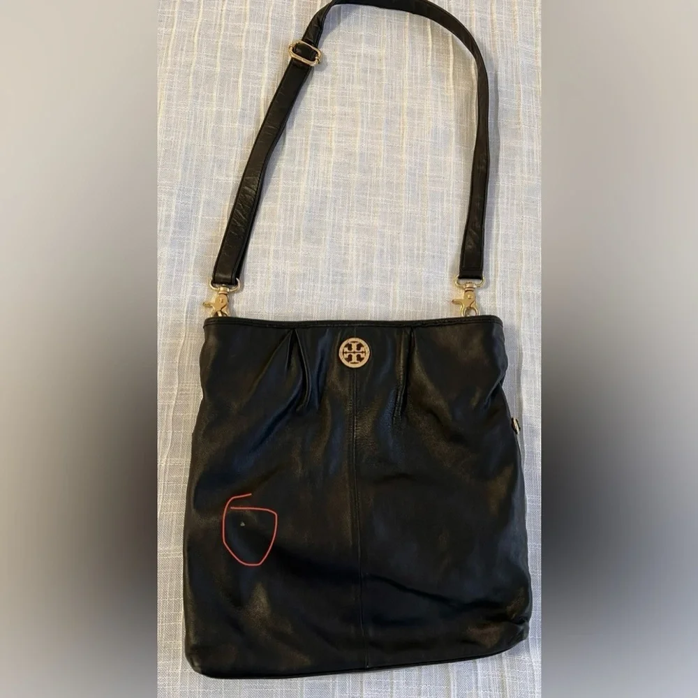 Tory Burch  Tote Black  Leather Shoulder‎ / Crossbody Bag Handbag